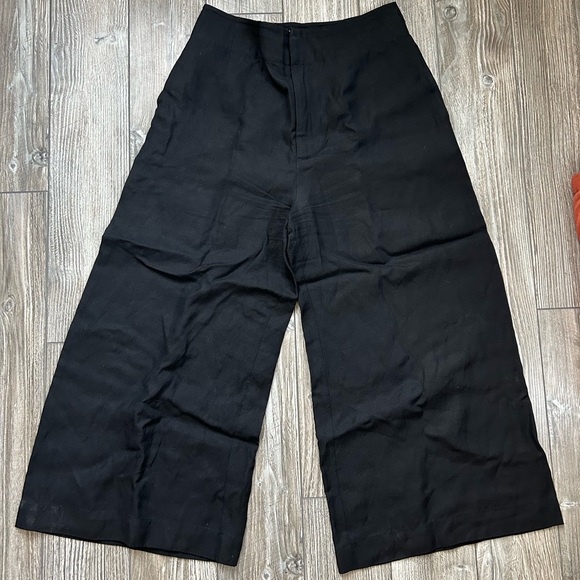 Derek Lam 10 Crosby Wide Legged Cropped Trousers - viscose/linen - Picture 1 of 4